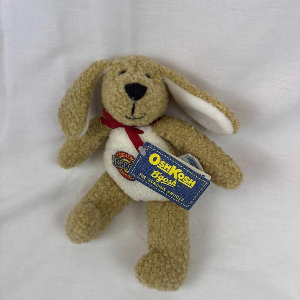 Eden Toys Oshkosh B'Gosh Teddy Bear with Red Scarf Vintage Plush Stuffed Animal